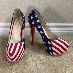 American flag pump high heels size 39